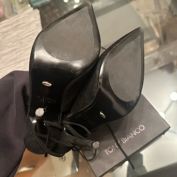TONY BIANCO GLINT Black SUEDE Women's Heels size 9 - Picture 9 of 9